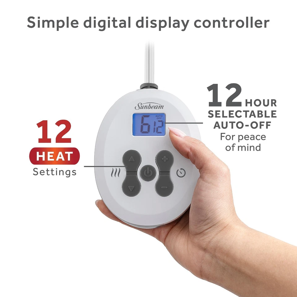 Manta eléctrica térmica Royal Ultra polar tamaño queen, 90" X 84", 12 ajuste térmico Foto 3 de 4