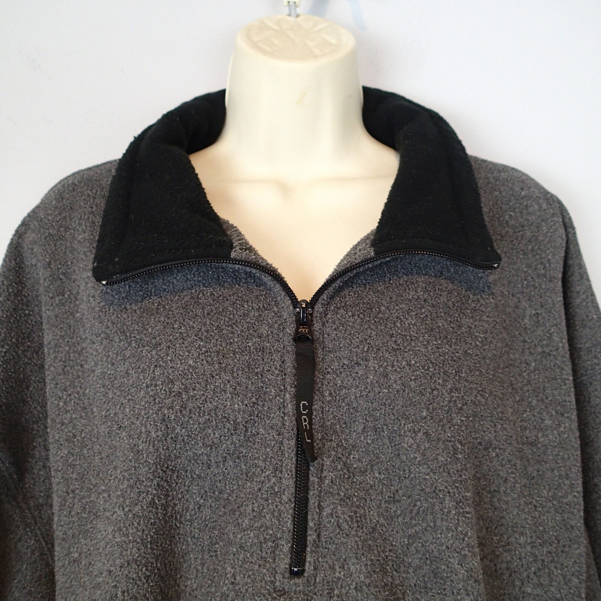 vtg Chaps Ralph Lauren Men's xxl gray Spell Out fleece Pullover 1
