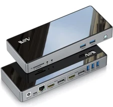 USB 3.0 Docking Station IVIIN Universal Dual Monitor 4K HDMI 5K D6902 - Black