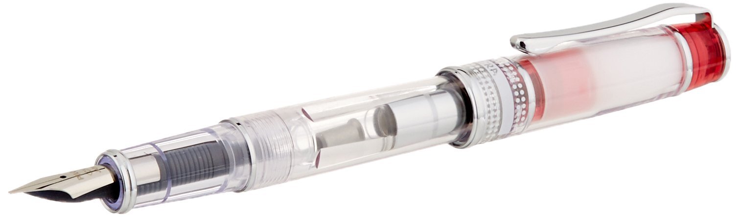 Pilot Prera Iro-Ai Calligraphy-Nib Fountain Pen Transparent Red Body New Japan