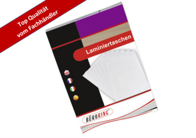 100 Laminierfolien  54x86, 125 Mic Kreditkarte DIN Packung im Karton glänzend