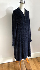 Privatsachen Silk Mix Velvet Long Jacket Chest 40” Thick Textured Dark Grey Coat