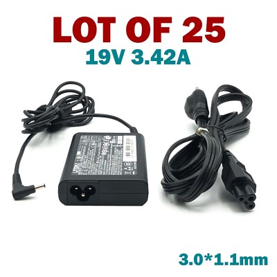 Lot of 25 OEM LiteOn PA-1650-80 Acer Chromebook Charger 19V 3.42A 3.0*1.1mm