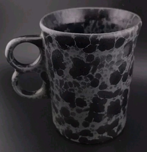 VTG Bennington Pottery Agate Black Pistol Grip Coffee Mug Perfect!!!