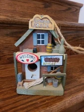 Wooden Two-Story Country Garden General Store Farm Bird House