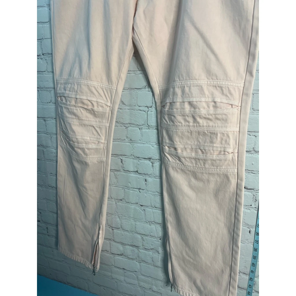 Pink Dolphin Mens Biker Moto Jeans Pink Pockets Denim 42 eBay