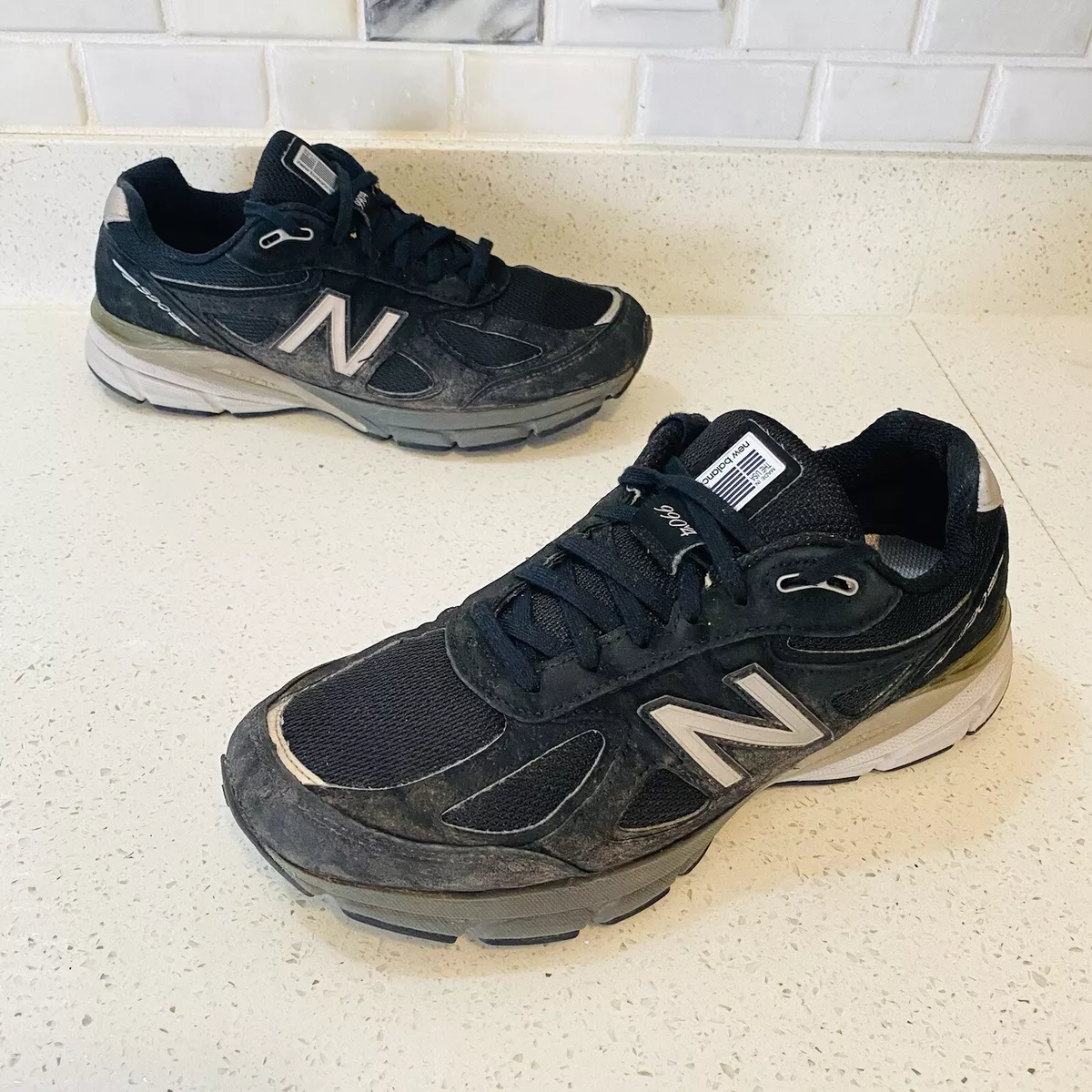 New Balance Womens 990 V4 Made In USA W990BK4 Black Shoes Sneakers Size 11