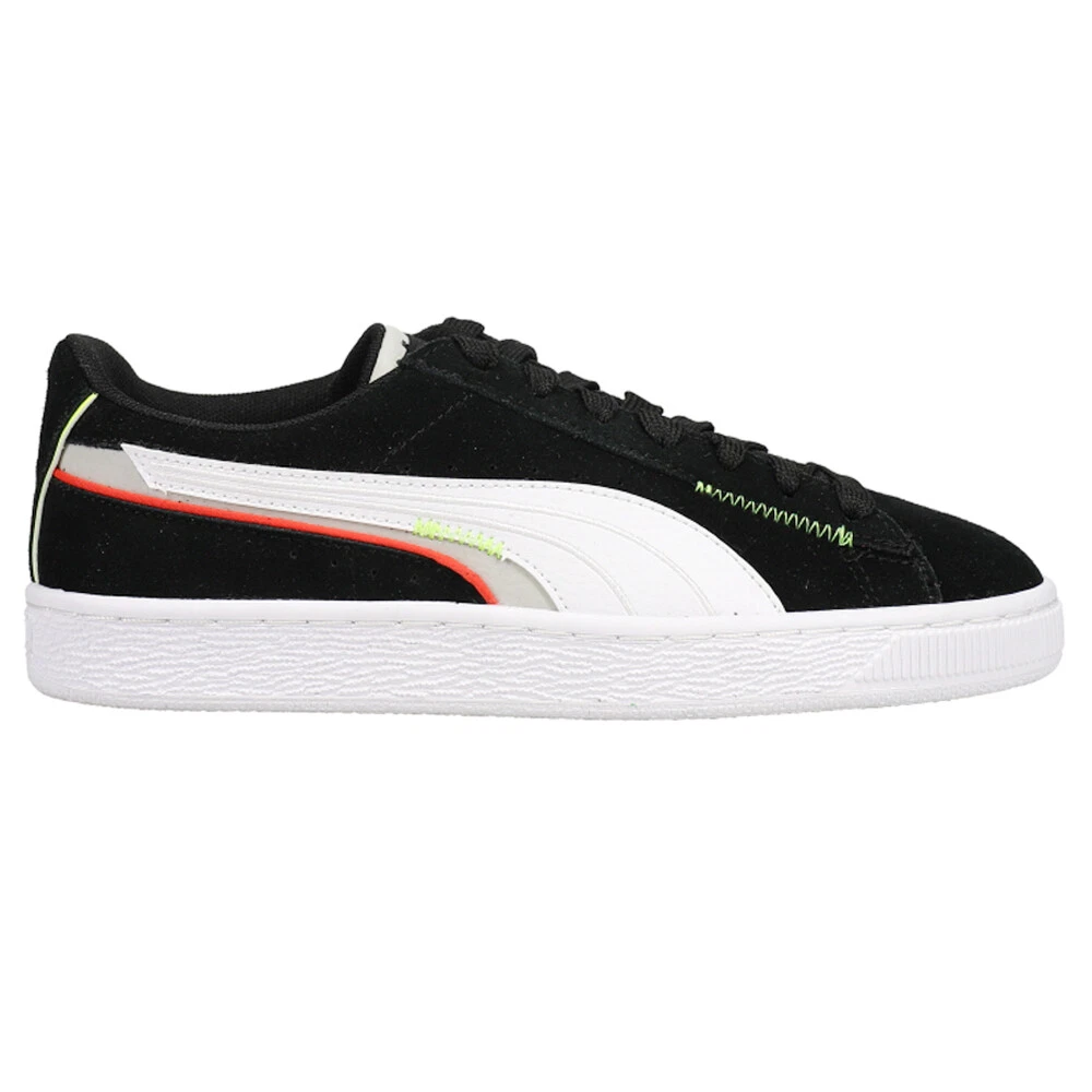 Scarpe casual Puma scamosciate stringate spostate ragazzo nero sneakers 384496 03