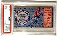 1952 Sugar Bowl Ticket PSA 2 - Tennessee Vols vs Maryland / General Neyland