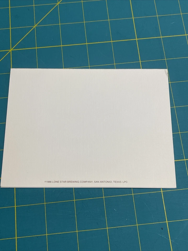 Tarjeta de vacaciones Lone Star Beer vintage 1986 rara San Antonio Foto 2 de 3