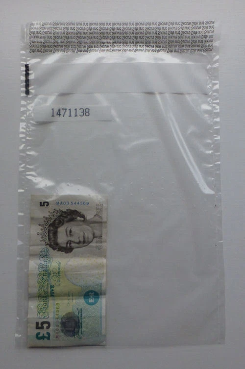 NSM 5 x Plastic Tamper Evident Note / Bank Bags / Cash / Money / Valuables LARGE