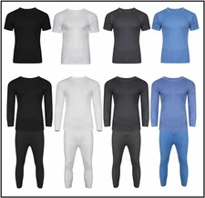 Set of Men Thermal Long Johns  and T Shirt Warm Underwear Base layer Trousers UK
