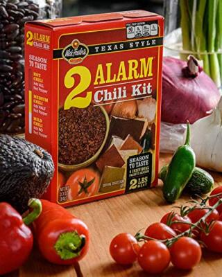 2-Alarm Chili Kit Texas Style Chili Seasoning Mix with Individual