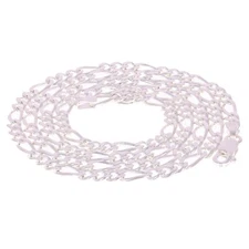 925 Sterling Silver Solid Figaro Link Chain Necklace 4mm 23.5" 14.6grams