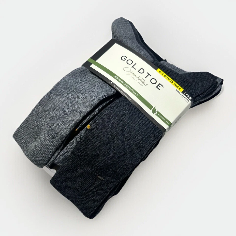 Nuevos calcetines de vestir Goldtoe para hombre colección exclusiva punta plana costura Foto 2 de 3