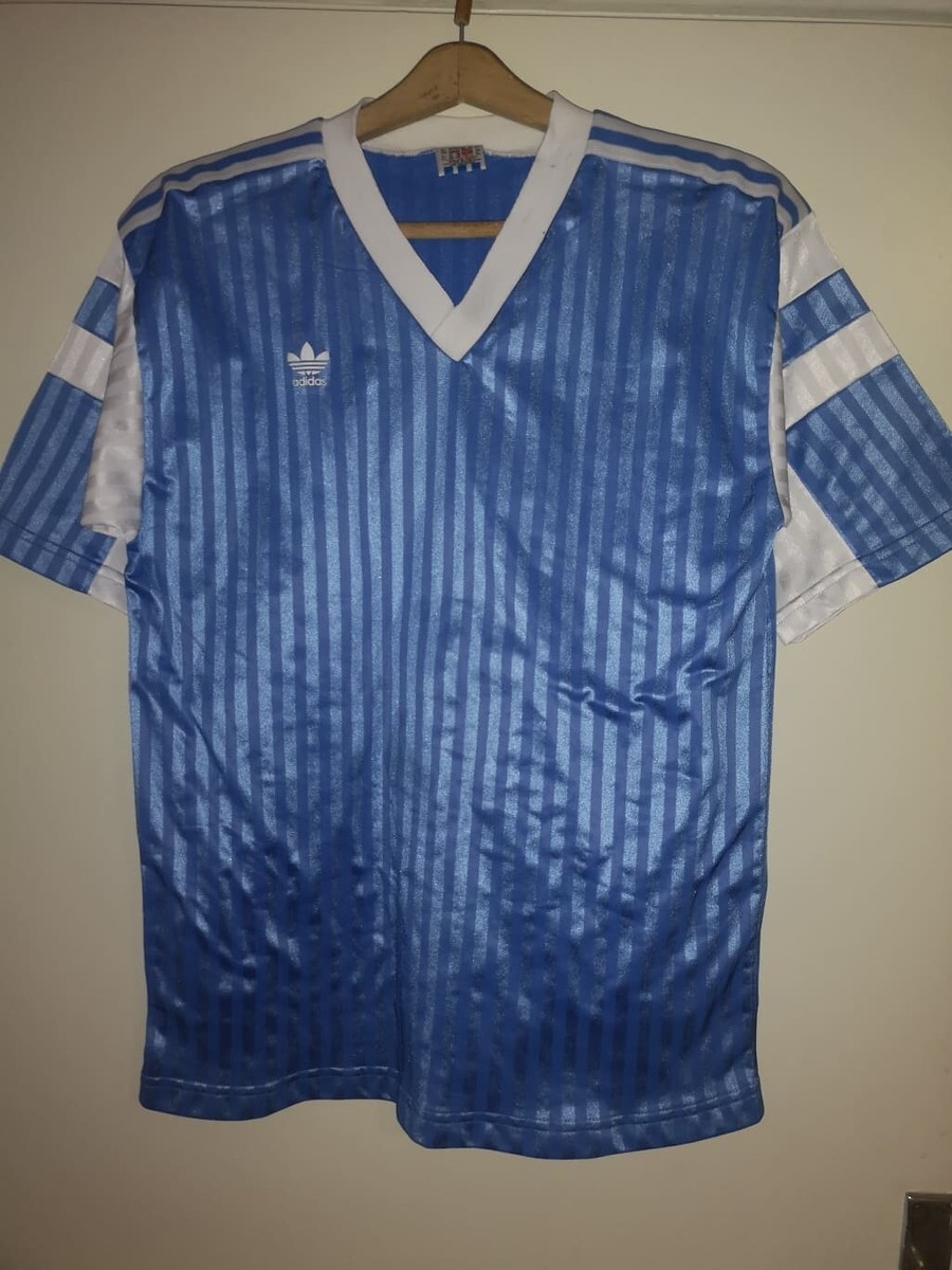 ウェア 80s adidas game shirt vintage navy Vintage 70-80s ADIDAS V Neck T-shirt Navy Blue White Stripe