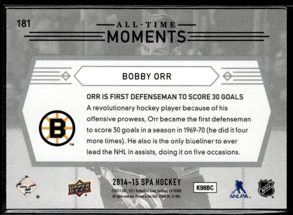 2014-15 SP Authentic modern moments Bobby Orr #181 H9R1D - Image 2 of 2