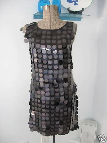 Abito seta paillettes Tory Burch Barbella 6 nuovo con etichetta