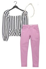 Completo moda donna taglia S con camicetta taglia S e collana