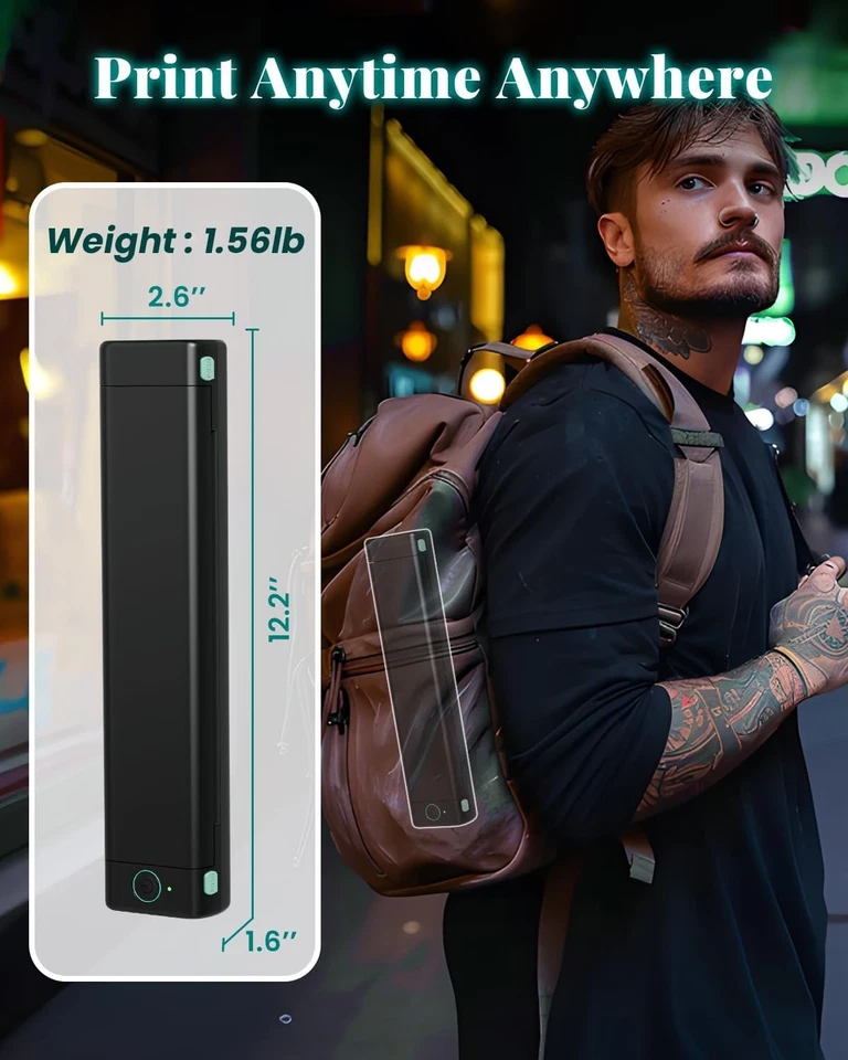 Phomemo M08F Tattoo-Schablonendrucker, kabelloser tragbarer Thermotattoo-Drucker - Bild 4 von 4