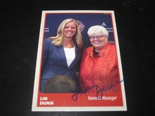 LIN DUNN SIGNED AUTO INDIANA FEVER CARD-GENERAL MANAGER-RARE-SMALL CREASE