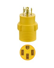 30 Amp to 50 Amp RV Plug Adapter Twist Lock Adapter 4 Prong Male Plug to 4