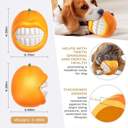 Dog Squeak Chew Toys Tough Ball for Medium/Large/Extra Aggressive Chewers Dog... - Picture 4 of 6