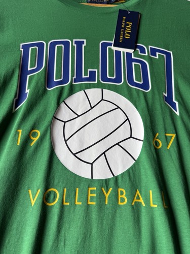 Polo Ralph Lauren Volley 67 Tshirt Men Large Classic Fit Tee Green New - Picture 5 of 15