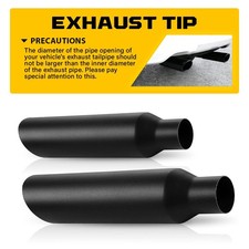 Pair Universal 2.5 Inlet Exhaust Tip 4 Outlet 18 Long Diesel Truck Tailpipe