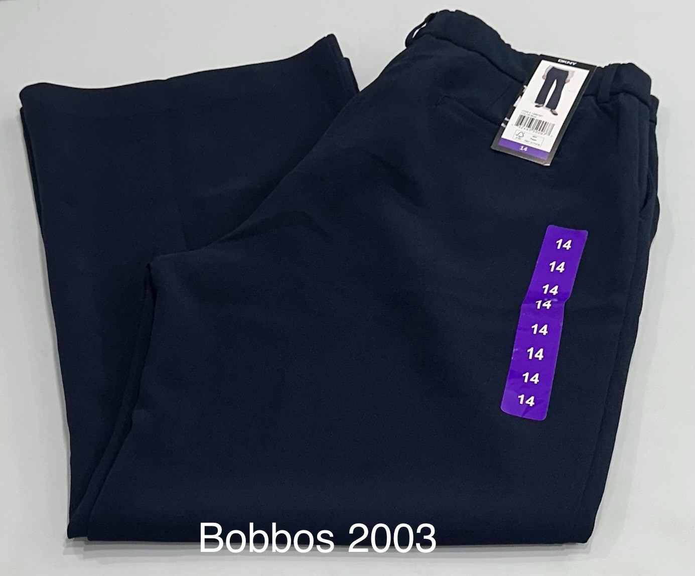 Dkny Women's High Rise Wide Leg Pants, Blue, Size 14