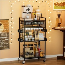 Homsorout Coffee Bar Station with Storage Drawer - 5 Tier Coffee Table Counterto