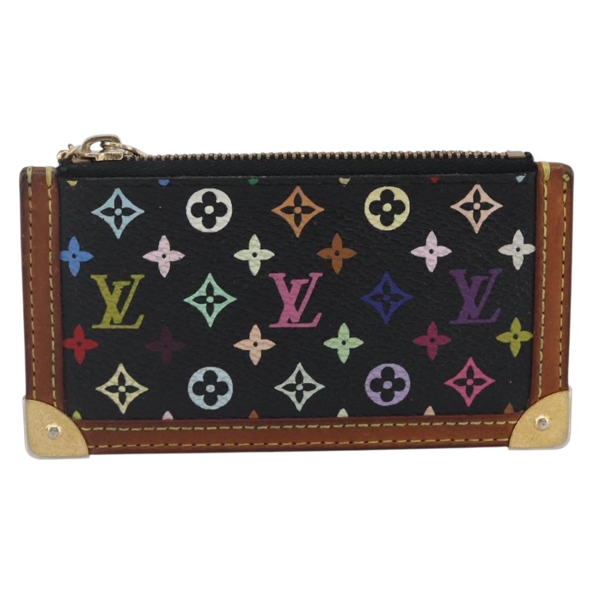 LOUIS VUITTON Multicolor Pochette Cles Coin Purse Black M13664 LV