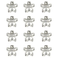 Hair Clips - 12PCS Cute Small Flower Barrettes and Mini Silver Metal Claw Clips