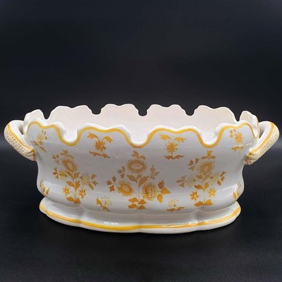 Vtg Tiffany & Co Hand-Painted Planter Jardiniere Cache Pot Faience France #5505