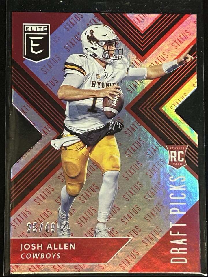2018 ELITE DRAFT PICKS JOSH ALLEN RC RED /49 WHITE STATUS DIECUT 26/27 ...