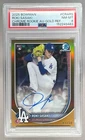 9483 Roki Sasaki 2025 Bowman #CRA-RS Gold Refractor Chrome Auto RC /50 PSA 8