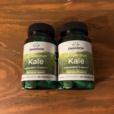 Swanson Full Spectrum Kale 400 mg 60 Veggie Capsules Exp 4/26 (2 Pack)