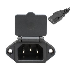 2 Pcs AC 250V 10A IEC 320 C14 Panel Mount Plug Adapter Power Connector Socket...