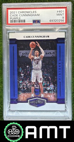 Cade Cunningham RC PSA 9 2021-22 Panini Chronicles /49 Purple Plates Patches 256