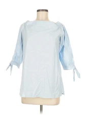 Holt Renfrew Collection Women Blue 3/4 Sleeve Blouse M