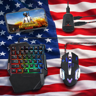 Half Hand Gaming Keyboard & Mouse Combo 40 Keys PUBG Wired RGB