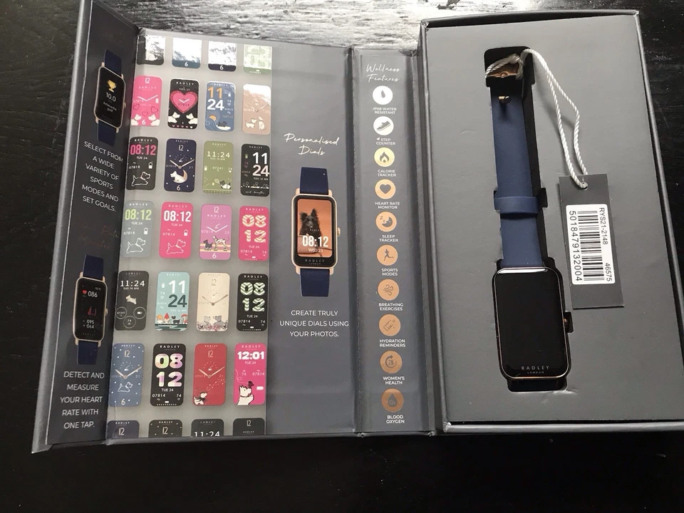 RADLEY S21 Ink Blue Silicone Strap, Lozenge Gold Case - Image 2 of 4