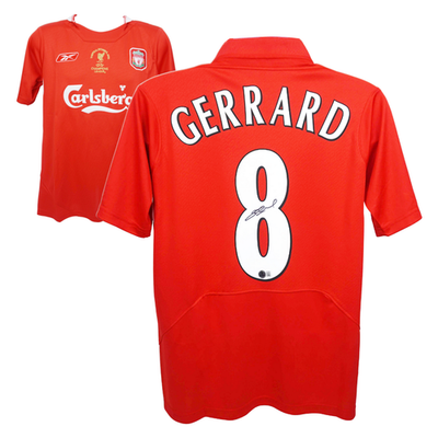 Steven Gerrard Signed Liverpool FC Home Soccer Jersey #8 with