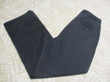 Banana Republic Womens Stretch Navy Trousers Size 10 Made In Italy 75% Cotton 23