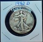 1942-D Walking Liberty 90% Silver Half Dollar VF Features, Yr of Manhattan Proj.