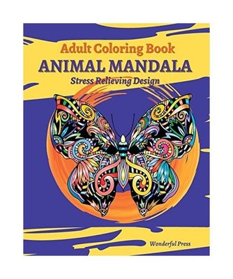 ANIMAL MANDALA Adult Coloring Book: Mandalas with Dogs, Cats,Fish, Lions, Owls, 