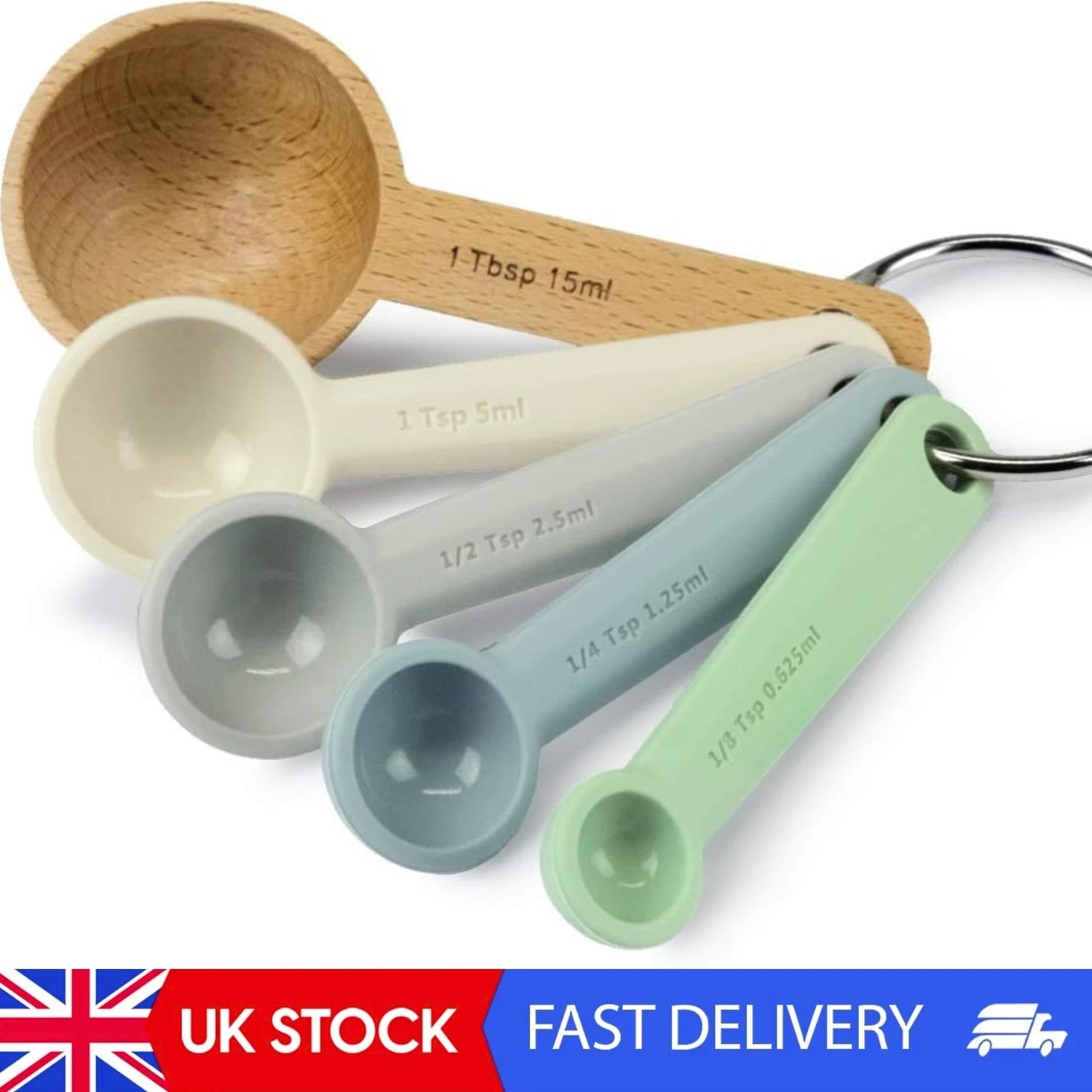 J137N Perfect Measure Silicone Measuring Spoon Set Of 5 , 11 X 4.7 X 5.5 Cm