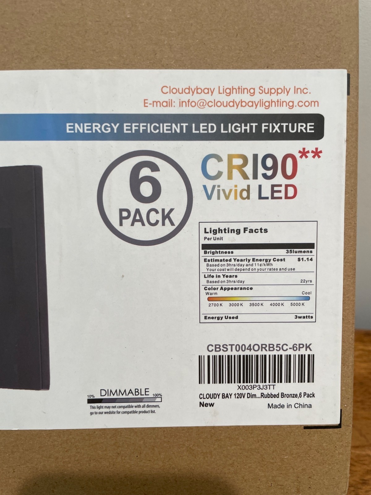Cloudy Bay 6-Pack In/Outdoor LED Tunable Vertical Step Lights Oil Rubbed Bronze