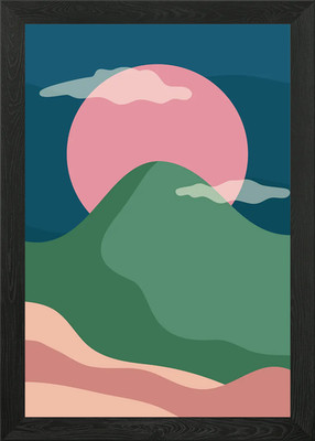 Rosa Sonne gerahmtes Wandbild Poster Leinwanddruck Bild
