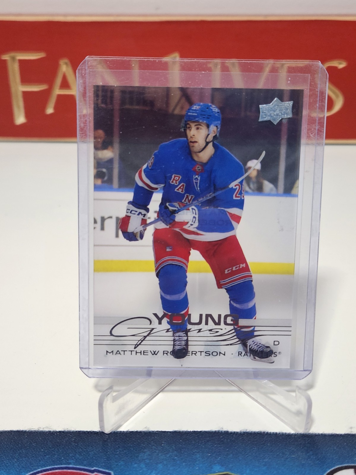 25-26 Upper Deck Series 1 Matthew Robertson Clear Cut Young Guns #239 Rangers 